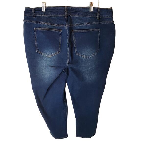 BloomChic Size 22 Ankle Dark Wash Jeans, 2-Button Fly, NWT - Picture 3 of 6